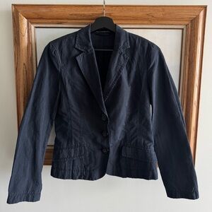 Luisa Cerano Pinstripe Blazer Navy Black Lightweight Size 8